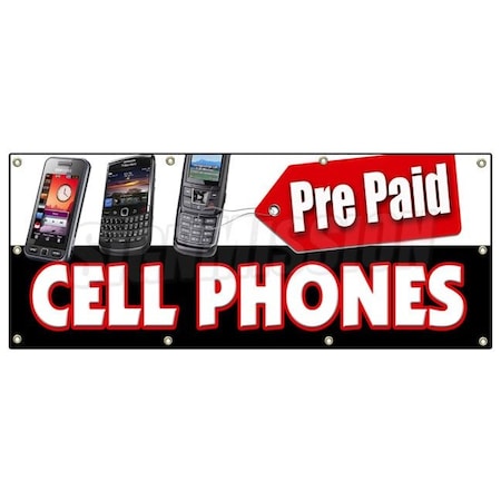 Signmission PREPAID CELL PHONES BANNER SIGN calling cards disposable long distance B-96 Prepaid Cell Phones